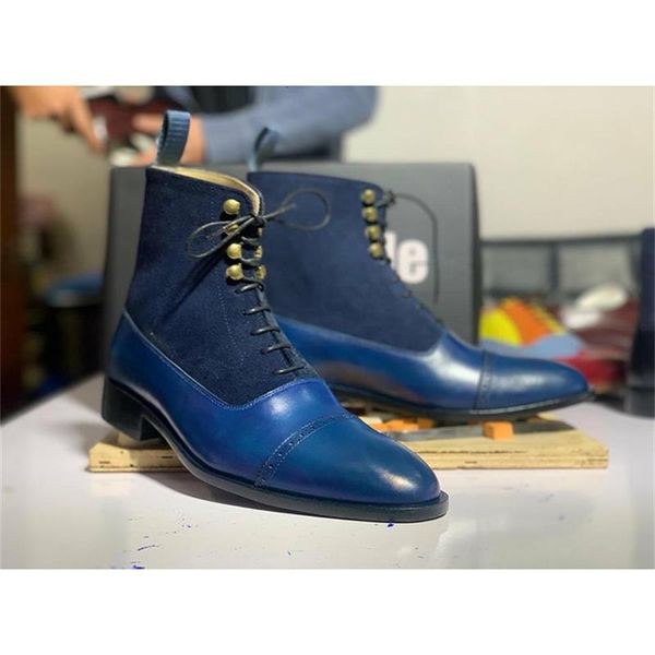 dress shoes sapatos masculinos moda all-match artesanal azul pu costura camurça do falso alto- laço-up apontou baixo-salto botas de tornozel, Black
dress shoes sapatos masculinos moda all-match artesanal azul pu costura camurça do falso alto- laço-up apontou baixo-salto botas de tornozel, Black