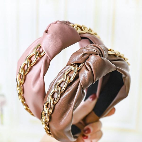 bohemian pu leather knotted headband for women fashion gold chain gilrs hairband bezel solid color hair accessories1
bohemian pu leather knotted headband for women fashion gold chain gilrs hairband bezel solid color hair accessories1