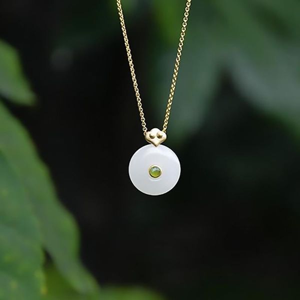 chains natural hetian white jade jasper safe buckle necklace pendant ladies exquisite cute light luxury jewelry daily accessories, Silver
chains natural hetian white jade jasper safe buckle necklace pendant ladies exquisite cute light luxury jewelry daily accessories, Silver