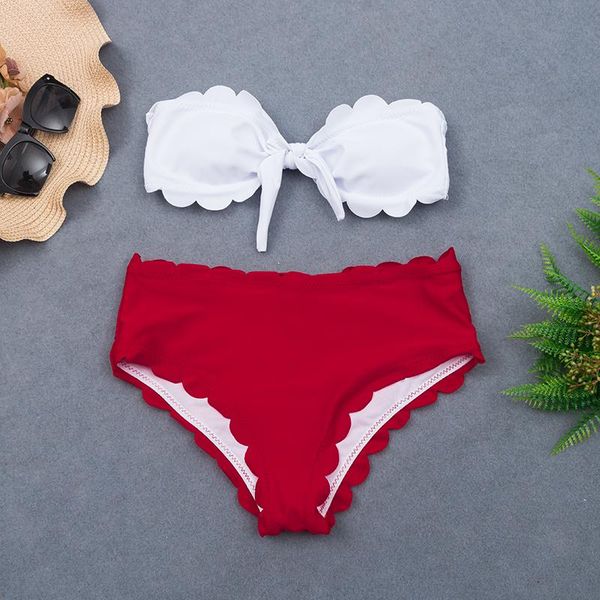 bikinis set women scalloped bikini solid two pieces beach bathing suits swimwear biquinis bandeau high waisted
bikinis set women scalloped bikini solid two pieces beach bathing suits swimwear biquinis bandeau high waisted