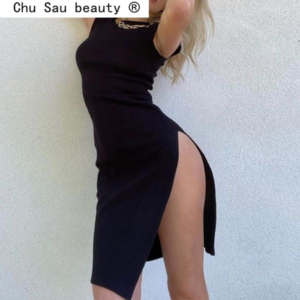 fashion party evening style black o-neck knitted midi dress women summer chic slit dresses female vestido de moda 210508, Black;gray
fashion party evening style black o-neck knitted midi dress women summer chic slit dresses female vestido de moda 210508, Black;gray