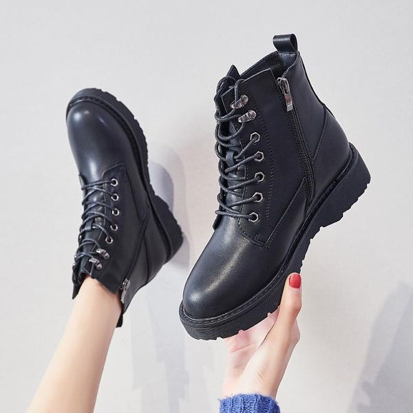 boots anance winter women's shoes british style short leather ladies warm fashion motorcycle, Black
boots anance winter women's shoes british style short leather ladies warm fashion motorcycle, Black