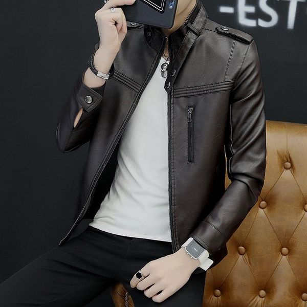 men's jackets the fall of male youth slim suit leather pu coat locomotive, Black;brown
men's jackets the fall of male youth slim suit leather pu coat locomotive, Black;brown