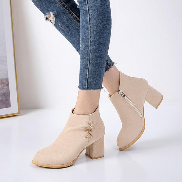 boots party style round toe flock ankle fashion metal decoration zipper beige black high-heeled chunky riding women shoes
boots party style round toe flock ankle fashion metal decoration zipper beige black high-heeled chunky riding women shoes