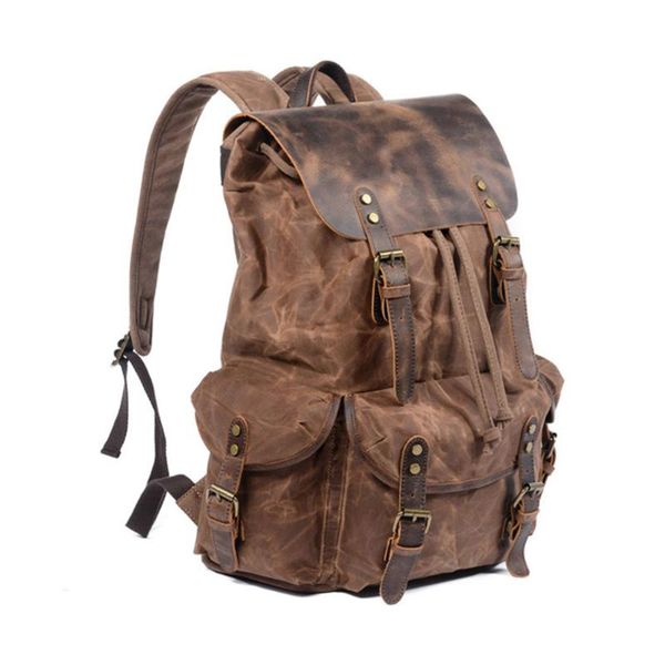 backpack genuine leather for outdoor real waterproof oil wax vancas bag vintage style 2021
backpack genuine leather for outdoor real waterproof oil wax vancas bag vintage style 2021