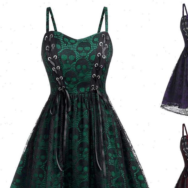 womens dresses fall halloween lace mesh women dress sleeveless dark gothic punk style strap patchwork backless mini goth a line, Black;gray
womens dresses fall halloween lace mesh women dress sleeveless dark gothic punk style strap patchwork backless mini goth a line, Black;gray