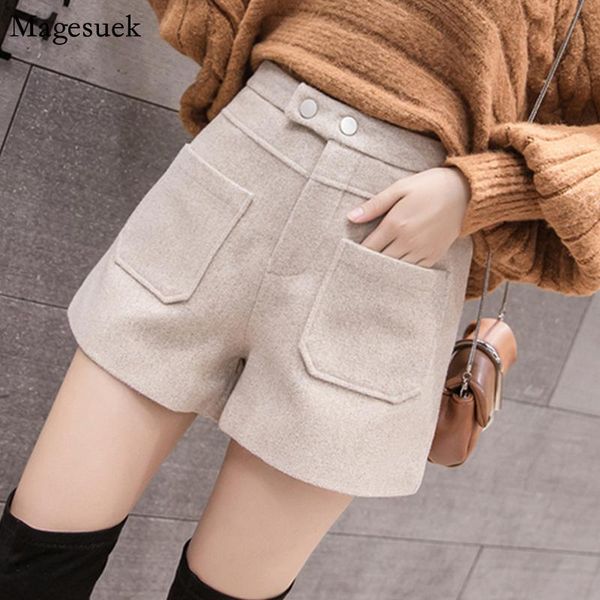 autumn winter casual woolen women shorts slim high waist fashion pockets wide leg short femme 6307 women's, White;black
autumn winter casual woolen women shorts slim high waist fashion pockets wide leg short femme 6307 women's, White;black