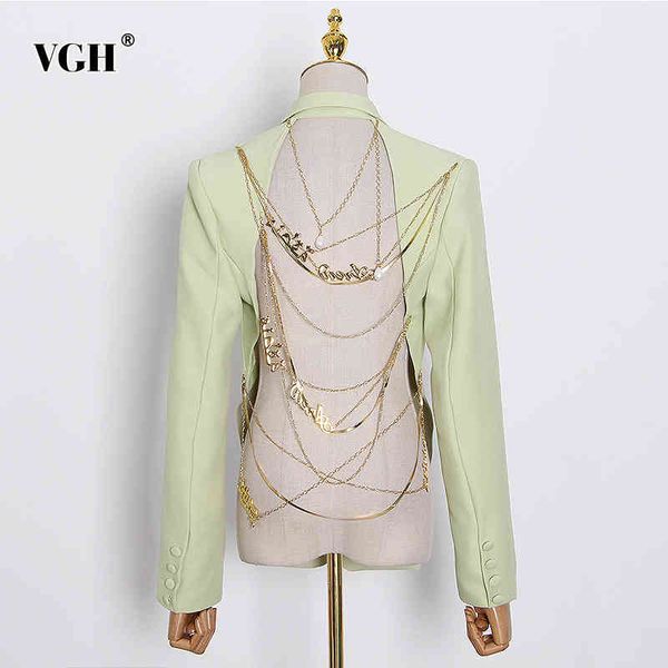 backless chain blazer for women notched collar long sleeve casual coats female autumn fashion 210507, White;black
backless chain blazer for women notched collar long sleeve casual coats female autumn fashion 210507, White;black