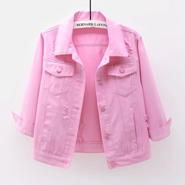 jacket spring korean fashion white pink denim women loose short student outerwear holes jeans jacket coat female chaqueta mujer, Black;brown
jacket spring korean fashion white pink denim women loose short student outerwear holes jeans jacket coat female chaqueta mujer, Black;brown