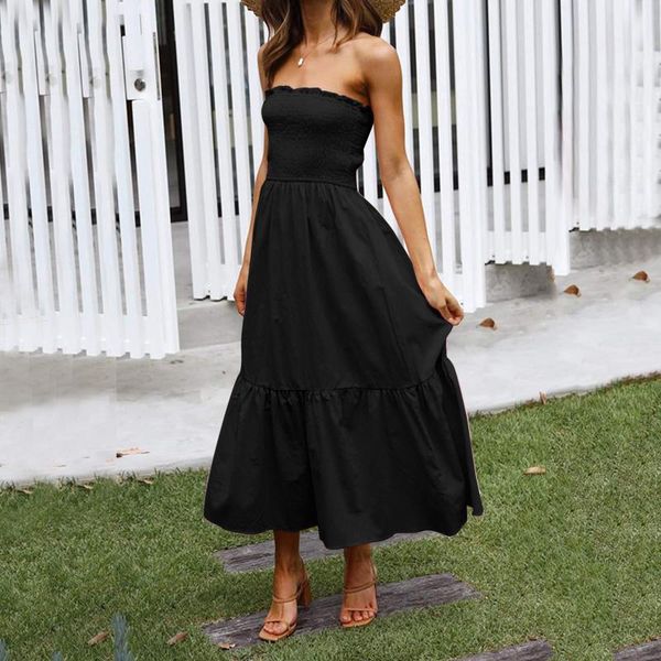casual dresses #l5 2021 summer strapless long dress women solid color bohemian tube for sundress boho vestidos, Black;gray
casual dresses #l5 2021 summer strapless long dress women solid color bohemian tube for sundress boho vestidos, Black;gray