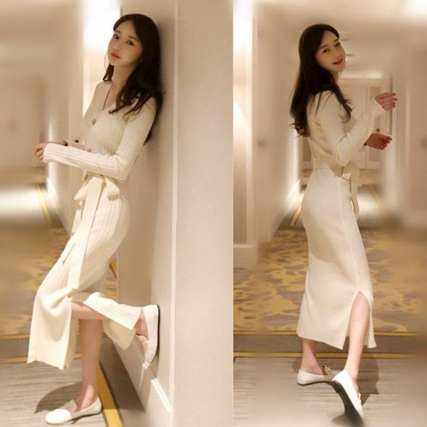 casual dresses autumn and winter slim fit split knitted dress sweater hip long skirt, Black;gray
casual dresses autumn and winter slim fit split knitted dress sweater hip long skirt, Black;gray