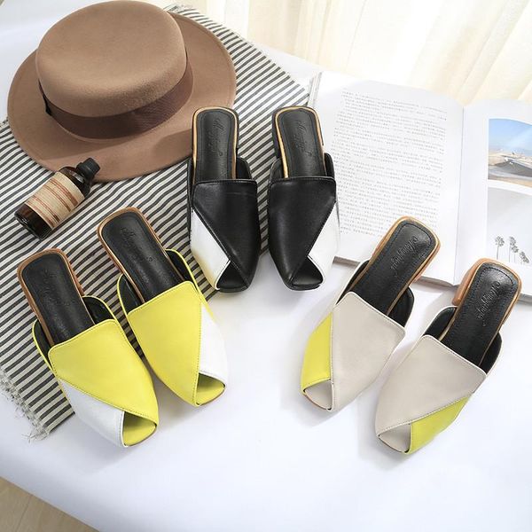 women's genuine leather mules woman elegant low shoes two-color slippers casual fashion slides outdoor vacation beach sandals, Black
women's genuine leather mules woman elegant low shoes two-color slippers casual fashion slides outdoor vacation beach sandals, Black
