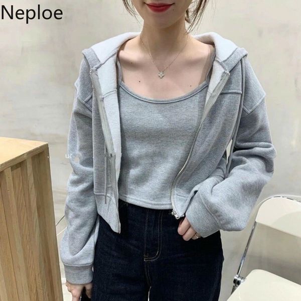 neploe 2 piece set women casual long sleeve hooded sweatshirt jacket sling crop femme roupas female chic two-piece sets 210422, White
neploe 2 piece set women casual long sleeve hooded sweatshirt jacket sling crop femme roupas female chic two-piece sets 210422, White