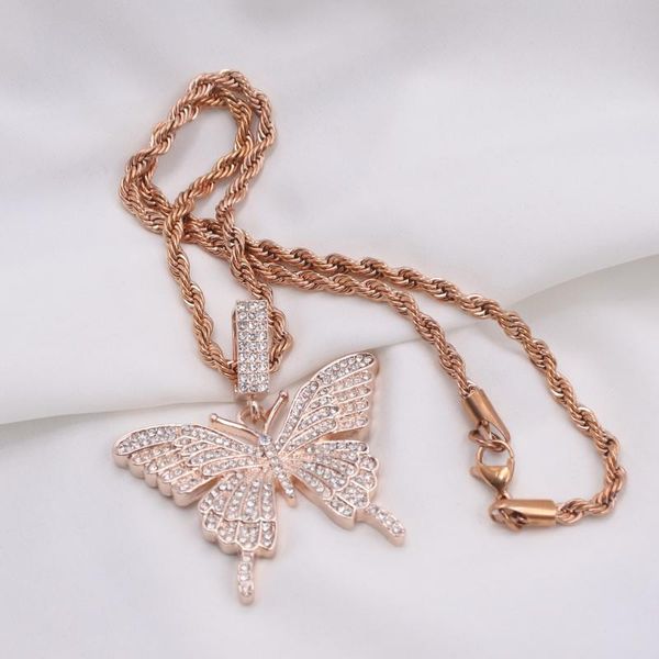 pendant necklaces 2021 rose gold color 3mm twist chain 59mm butterfly for women stainless steel insect necklace fashion jewelry party gift, Silver
pendant necklaces 2021 rose gold color 3mm twist chain 59mm butterfly for women stainless steel insect necklace fashion jewelry party gift, Silver