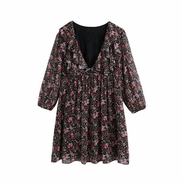 summer women dress colourful floral print long sleeve v-neck above knee dresses female fashion casual clothes 210517, Black;gray
summer women dress colourful floral print long sleeve v-neck above knee dresses female fashion casual clothes 210517, Black;gray