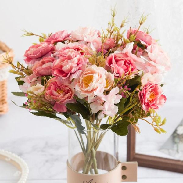 decorative flowers & wreaths 1 bouquet artificial peony tea rose autumn silk fake for diy living room home garden wedding decoration
decorative flowers & wreaths 1 bouquet artificial peony tea rose autumn silk fake for diy living room home garden wedding decoration