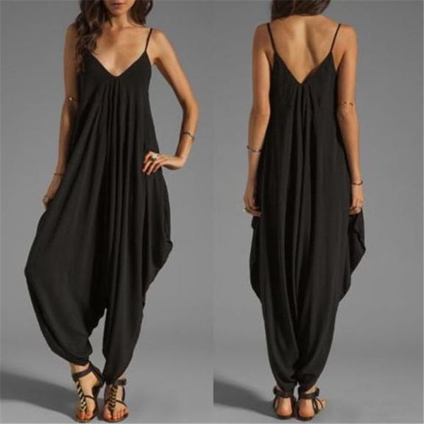 women casual sleeveless jumpsuits one-piece solid long rompers deep v-neck plus size summer spaghetti strap jump suit, Black;white
women casual sleeveless jumpsuits one-piece solid long rompers deep v-neck plus size summer spaghetti strap jump suit, Black;white