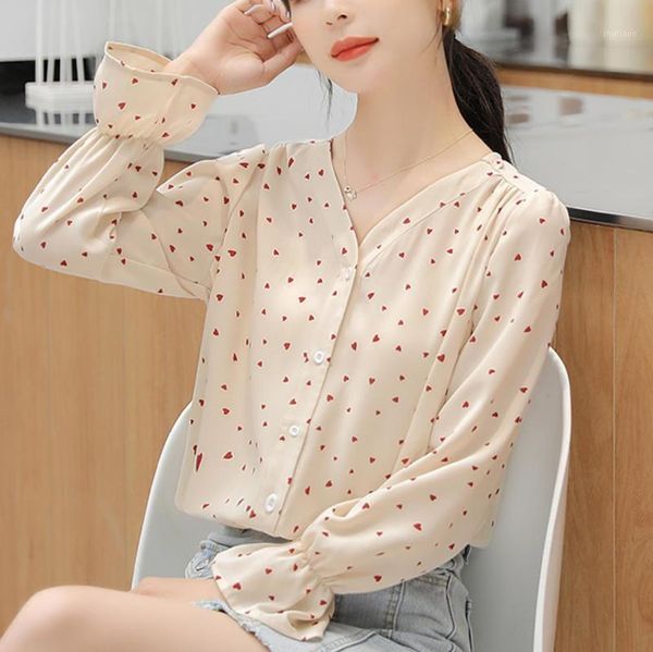 women's blouses & shirts floral long sleeve chiffon short women 2021 blusas ladies autumn style casual office loose v-neck blouse, White
women's blouses & shirts floral long sleeve chiffon short women 2021 blusas ladies autumn style casual office loose v-neck blouse, White