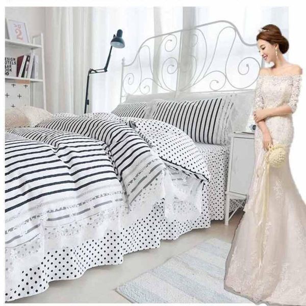 bedding sets black white stripe lace singel double 4pcs elegant princess girls duvet cover bed skirt cotton pillowcase 100
bedding sets black white stripe lace singel double 4pcs elegant princess girls duvet cover bed skirt cotton pillowcase 100