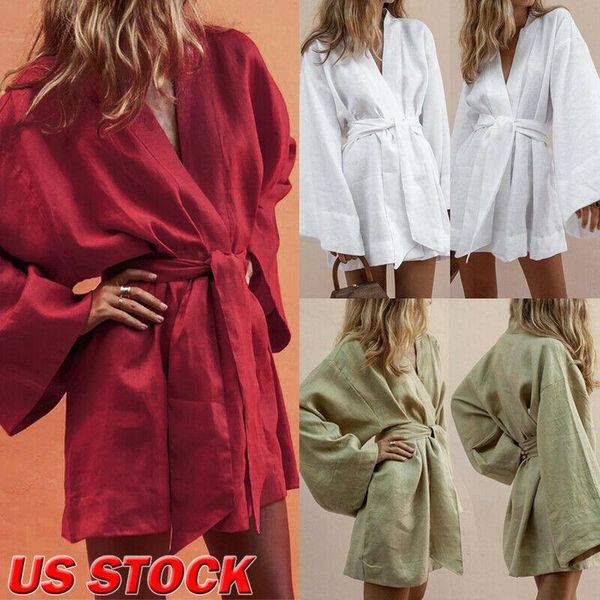 casual dresses zogaa cotton linen dress women long flare sleeve mini vneck wrap lace up beach white female kimono cardigan, Black;gray
casual dresses zogaa cotton linen dress women long flare sleeve mini vneck wrap lace up beach white female kimono cardigan, Black;gray