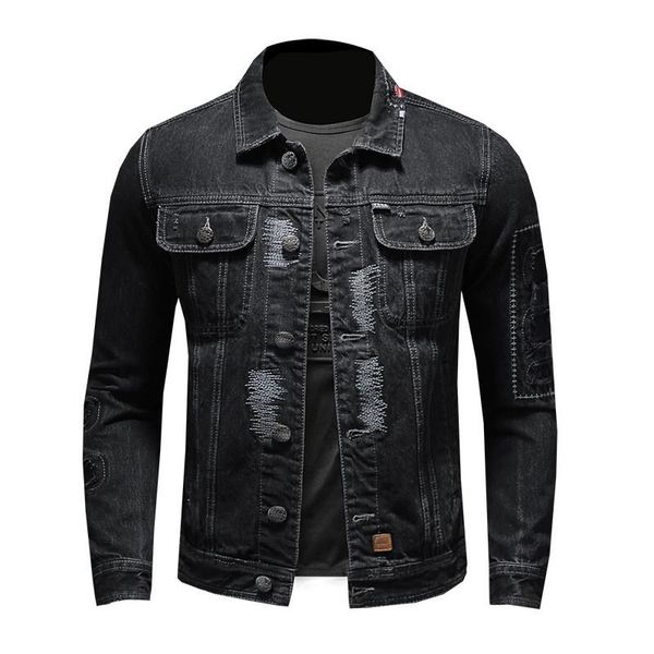man hi street ripped denim trucker jacket with patches fashion distressed jeans outerwear coat men's jackets, Black;brown
man hi street ripped denim trucker jacket with patches fashion distressed jeans outerwear coat men's jackets, Black;brown