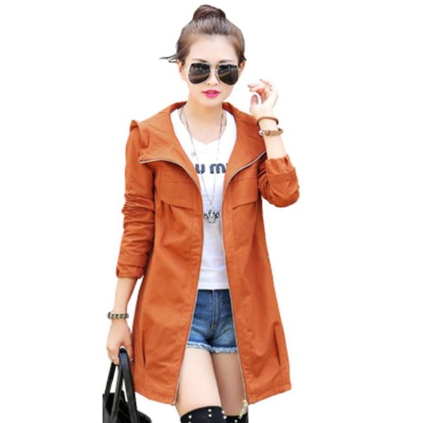 women's trench coats fashion plus size women coat 2021 spring autumn casual hooded long womens female slim solid thin outerwear ok233, Tan;black
women's trench coats fashion plus size women coat 2021 spring autumn casual hooded long womens female slim solid thin outerwear ok233, Tan;black