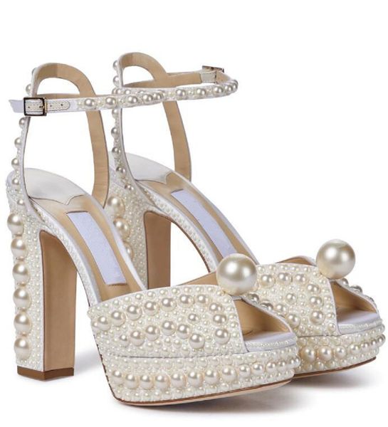 designer bridal women's sacora sandals shoes elegant white pearls strap lady high heels party wedding bride pumps gladiator sandalias e, Black
designer bridal women's sacora sandals shoes elegant white pearls strap lady high heels party wedding bride pumps gladiator sandalias e, Black