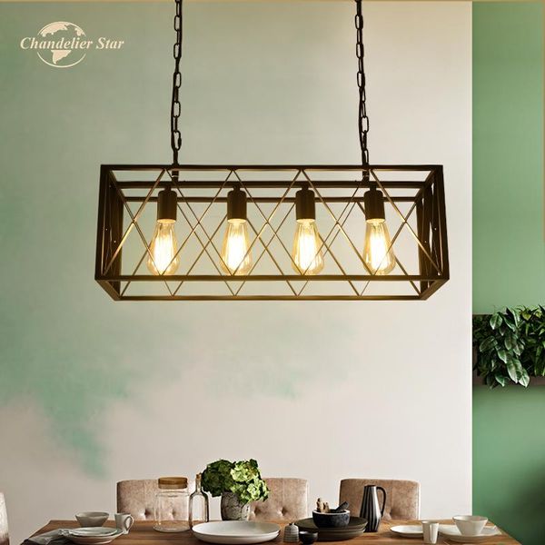 retro led chandeliers lighting industrial iron black rectangle pendant hanging lamps home decoration bedroom living room lights
retro led chandeliers lighting industrial iron black rectangle pendant hanging lamps home decoration bedroom living room lights