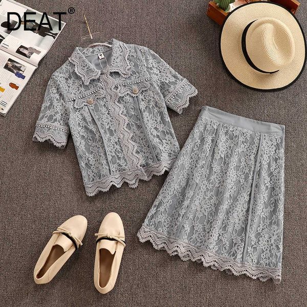 deat women lapel short sleeve lace skirt arrivals short two piece set temperament fashion spring summer 11d769 210709, White
deat women lapel short sleeve lace skirt arrivals short two piece set temperament fashion spring summer 11d769 210709, White