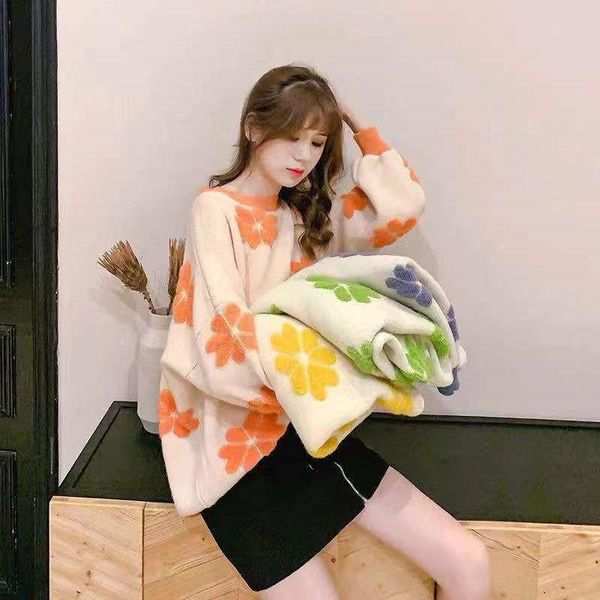 loose sweater casual round neck flower print 2021 lazy wind knit autumn and winter sell women sweaters vestidos lxj833 women's, White;black
loose sweater casual round neck flower print 2021 lazy wind knit autumn and winter sell women sweaters vestidos lxj833 women's, White;black
