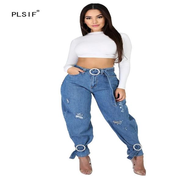 women's jeans fashion sense sashes design lady tide high waist loose harem pants street casual denim, Blue
women's jeans fashion sense sashes design lady tide high waist loose harem pants street casual denim, Blue