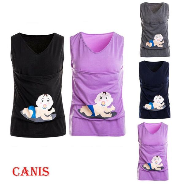 women's t-shirt fashion cool women maternity solid kangaroo pocket sleeveless vest t shirt, White
women's t-shirt fashion cool women maternity solid kangaroo pocket sleeveless vest t shirt, White