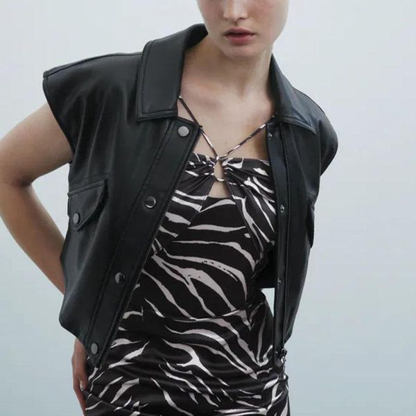 women's vests xmax fashion casual loose turn down collar women elegant zipper short coats black faux leather buttons ladies, Black;white
women's vests xmax fashion casual loose turn down collar women elegant zipper short coats black faux leather buttons ladies, Black;white