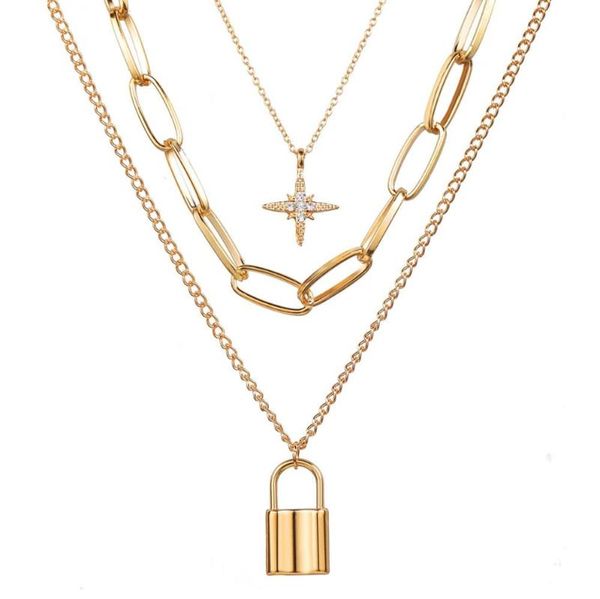 layer heart round lock chain necklace punk sweater long neck pendant women fashion gothic jewelry necklaces, Silver
layer heart round lock chain necklace punk sweater long neck pendant women fashion gothic jewelry necklaces, Silver