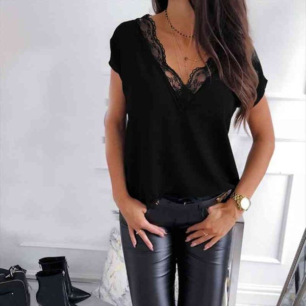 lace patchwork fashion soild womens blouses v neck tunic casual summer short sleeve camisas de mujer, White
lace patchwork fashion soild womens blouses v neck tunic casual summer short sleeve camisas de mujer, White