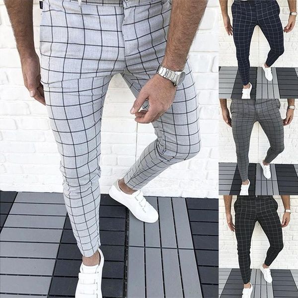 men's pants slim fit stretch skinny dress business casual plaid pencil social suit pant, Black
men's pants slim fit stretch skinny dress business casual plaid pencil social suit pant, Black