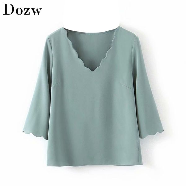 v neck solid casual blouse women three quarter sleeve fashion ladies loose leisure female shirt summer blusa feminina s-l 210515, White
v neck solid casual blouse women three quarter sleeve fashion ladies loose leisure female shirt summer blusa feminina s-l 210515, White