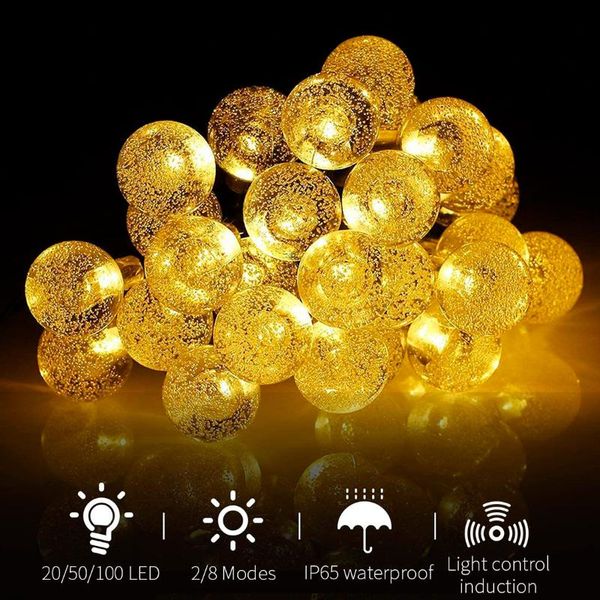 solar lamps 20/50/100led outdoor crystal ball led lamp power string fairy lights garlands garden christmas decor 
solar lamps 20/50/100led outdoor crystal ball led lamp power string fairy lights garlands garden christmas decor