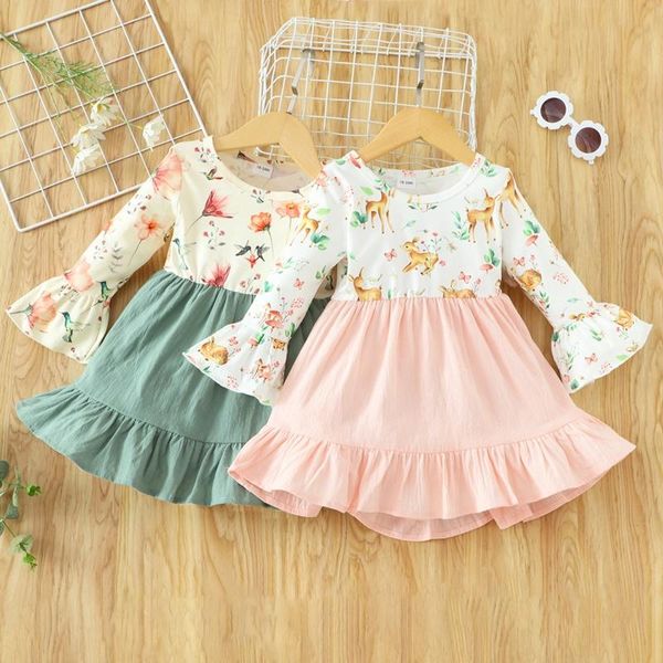 girl's dresses spring fall kids dress patchwork sweet floral print long flared sleeves girls party wedding princess 1-6y, Red;yellow
girl's dresses spring fall kids dress patchwork sweet floral print long flared sleeves girls party wedding princess 1-6y, Red;yellow