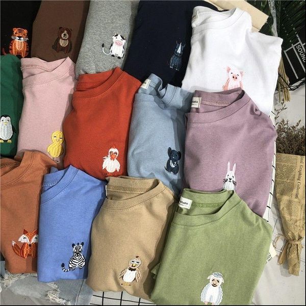 womens women summer t shirt short sleeve animal embroidery sweet kawaii female tee shirts drop, White
womens women summer t shirt short sleeve animal embroidery sweet kawaii female tee shirts drop, White