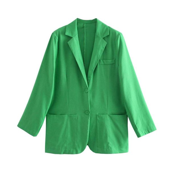women's suits & blazers puwd vintage women solid green loose 2021 summer fashion ladies oversize casual soft blazer girls chic outwear, White;black
women's suits & blazers puwd vintage women solid green loose 2021 summer fashion ladies oversize casual soft blazer girls chic outwear, White;black