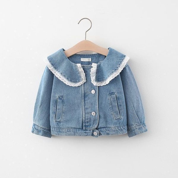 western style jacket children's clothing girls denim 2021 autumn infants children baby coat1, Blue;gray
western style jacket children's clothing girls denim 2021 autumn infants children baby coat1, Blue;gray