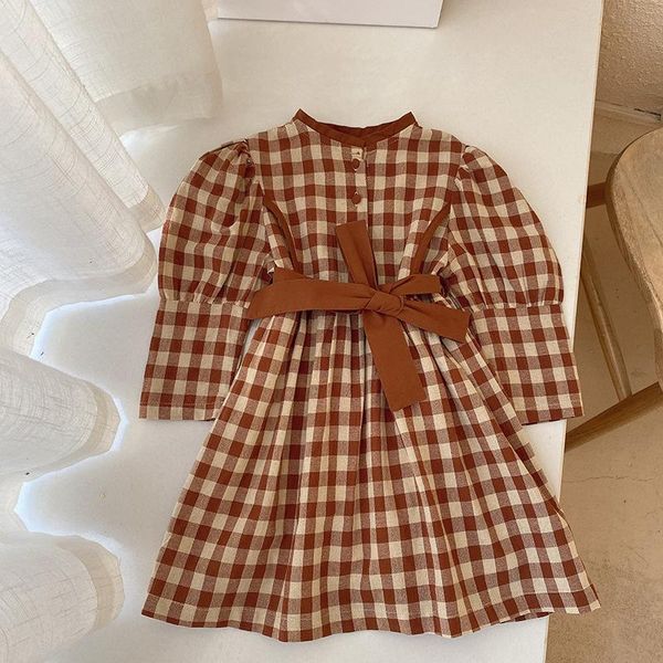 girl's dresses children's wear 2021 spring and autumn girls' comfortable foreign style coffee plaid tether belt dress for sma, Red;yellow
girl's dresses children's wear 2021 spring and autumn girls' comfortable foreign style coffee plaid tether belt dress for sma, Red;yellow