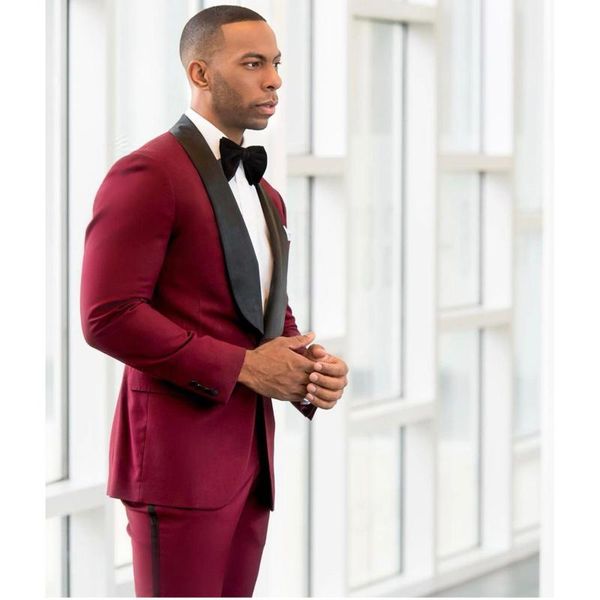 men's suits & blazers brand 2 pieces custom made burgundy groom tuxedos black shawl lapel one button business suit (jacket + pants bow), White;black
men's suits & blazers brand 2 pieces custom made burgundy groom tuxedos black shawl lapel one button business suit (jacket + pants bow), White;black