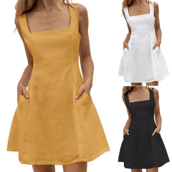 casual dresses french solid sleeveless tank dress square neck high waist a-line vintage pure color black midi, Black;gray
casual dresses french solid sleeveless tank dress square neck high waist a-line vintage pure color black midi, Black;gray