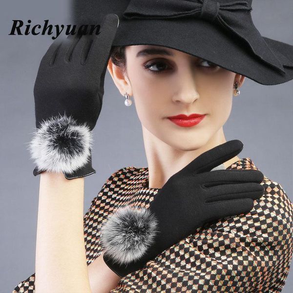 fingerless gloves 2021 women' winter genuine fur autumn elegant cotton glove real pompom touch screen driver' mittens, Blue;gray
fingerless gloves 2021 women' winter genuine fur autumn elegant cotton glove real pompom touch screen driver' mittens, Blue;gray