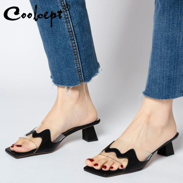 coolcept design women sandals genuine leather pvc summer shoes strange heel party vacation footwear size 34-39, Black
coolcept design women sandals genuine leather pvc summer shoes strange heel party vacation footwear size 34-39, Black