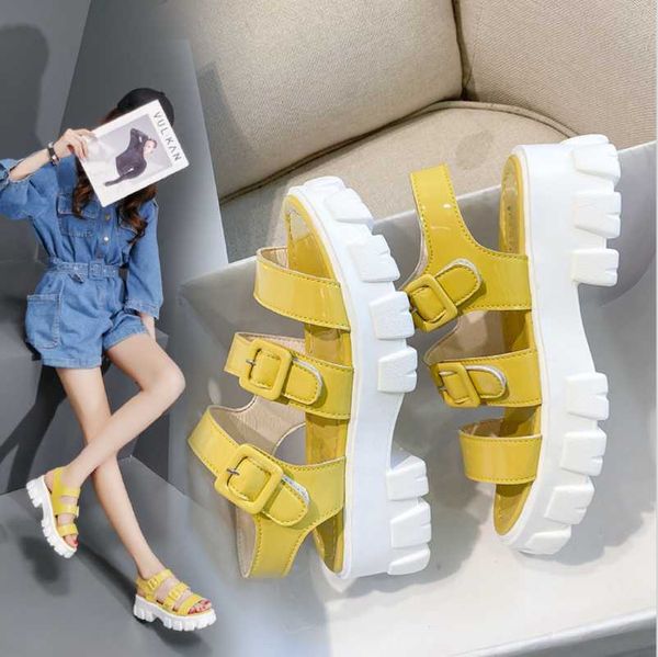 sandals fashion patent leather women's 2021 summer girl platform sports women chunky casual beach shoes thick sandalias, Black
sandals fashion patent leather women's 2021 summer girl platform sports women chunky casual beach shoes thick sandalias, Black