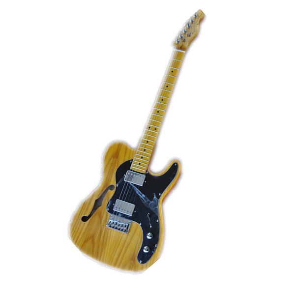 custom tele electric guitar, ash wood yellow body semi hollow guitar ,lp pickhps,black pickguard chrome buttons,
custom tele electric guitar, ash wood yellow body semi hollow guitar ,lp pickhps,black pickguard chrome buttons,