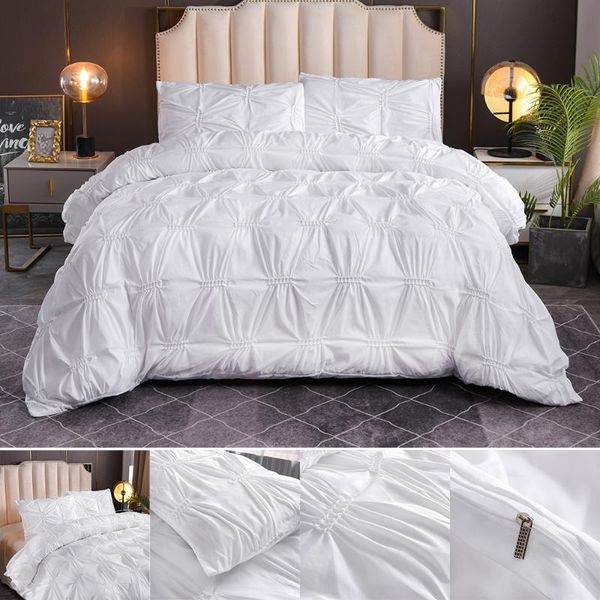 solid color pinch pleated home bedding sets duvet cover set single twin double full king sizes quilt
solid color pinch pleated home bedding sets duvet cover set single twin double full king sizes quilt